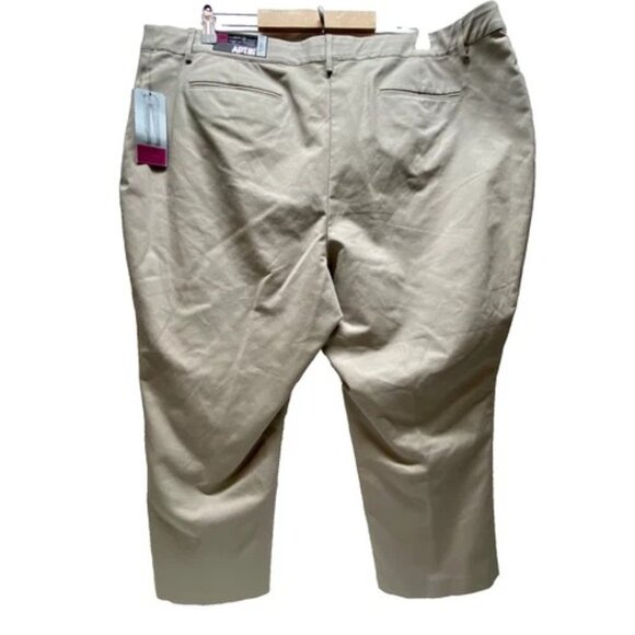 Apt 9 Curvy Capri Women's 22W Khaki Straight Cotton Stretch Pants Kohl's $48 NWT - Picture 6 of 14
